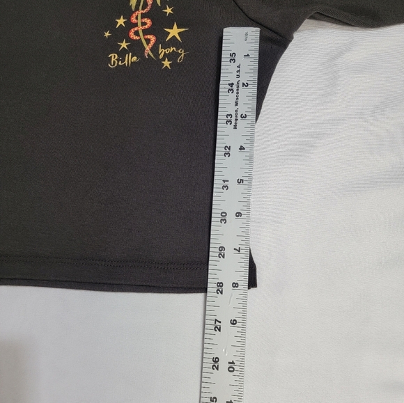 Billabong In The Tropic Top In Off Black Crop Top Long Sleeve Crewneck Size Med - Picture 9 of 13